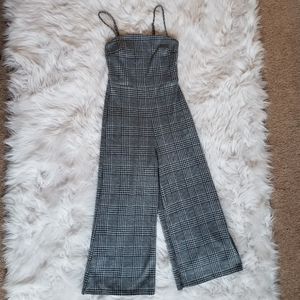 Black and White Patterned Pant Jumpsuit Romper